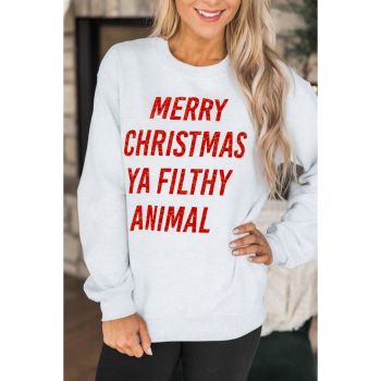 Azura Exchange Graphic Sweatshirt - Merry Christmas Ya Filthy Animal - L