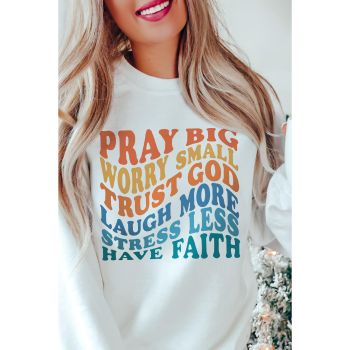 Azura Exchange Slogan Letters Print Long Sleeve Sweatshirt - L