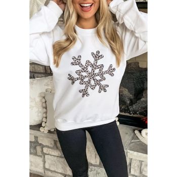 Azura Exchange Leopard Snowflake Pullover Sweatshirt - 2XL