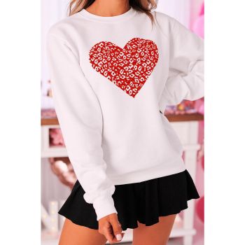 Azura Exchange Heart Graphic Pullover Sweatshirt - M