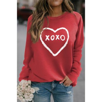 Azura Exchange Heart Pattern Print Valentines Sweatshirt - L