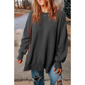 Azura Exchange Oversized Ribbed Trim Sweatshirt - L