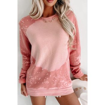 Azura Exchange Bleached Round Neck Pullover Sweatshirt - S