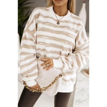 Azura Exchange Oversized Striped Bishop Sleeve Pullover Sweatshirt - S