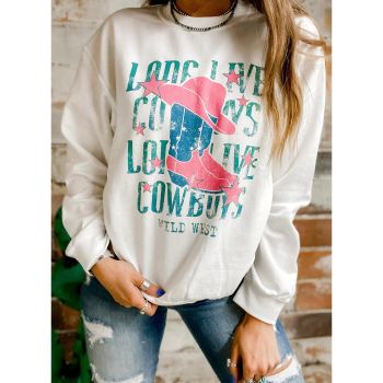 Azura Exchange LONG LIVE COWBOY WILD WEST Sweatshirt - L