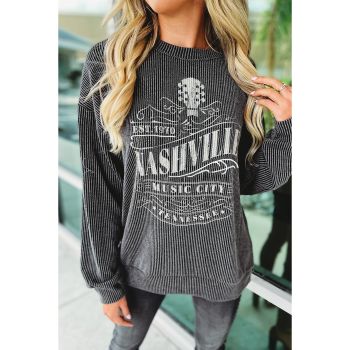 Azura Exchange NASHVILLE MUSIC CITY Corded Graphic Sweatshirt - L