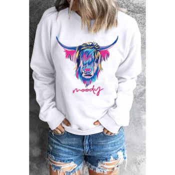 Azura Exchange Highland Heifer Moody Graphic Sweatshirt - L