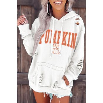 Azura Exchange Pumpkin Spice Distressed Hoodie - 2XL