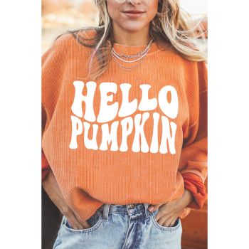 Azura Exchange HELLO PUMPKIN Graphic Corded Sweatshirt - 2XL