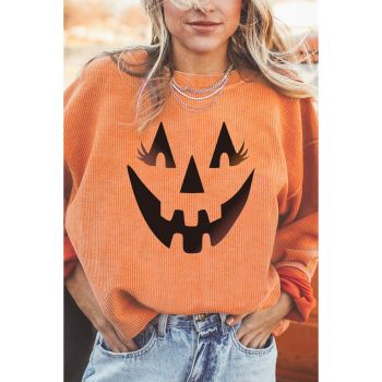 Azura Exchange Pumpkin Smile Face Graphic Sweatshirt - 2XL