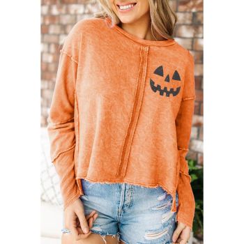 Azura Exchange Halloween Pumpkin Face Patchwork Sweatshirt - 2XL