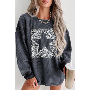 Azura Exchange Leopard Star Graphic Corded Sweatshirt - 2XL