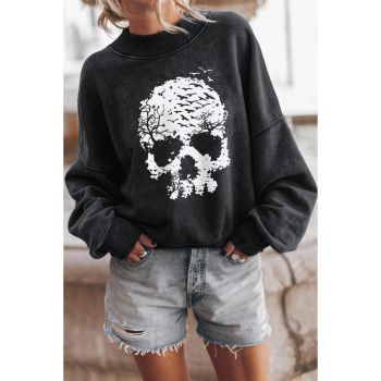 Azura Exchange Scenery Skull Halloween Graphic Sweatshirt - S