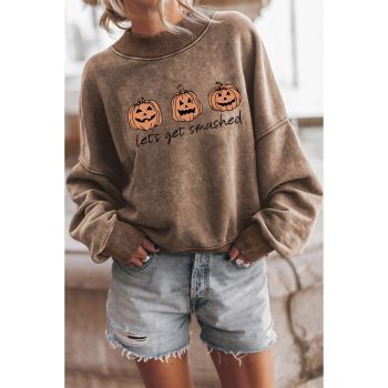 Azura Exchange Lets Get Smashed Halloween Pumpkin Graphic Sweatshirt - S