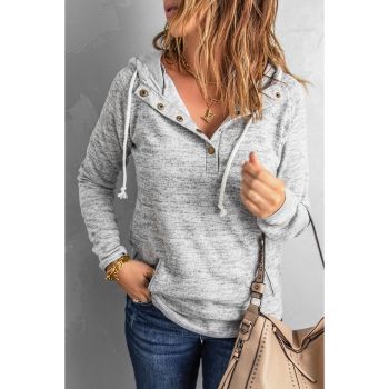 Azura Exchange Buttoned Casual Hoodie with Pocket Design - 2XL