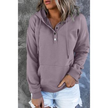 Azura Exchange Button Pullover Hoodie with Pocket - 2XL