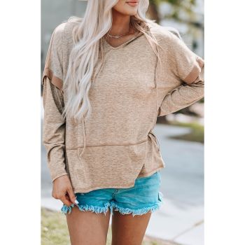 Azura Exchange Patchwork V Neck Knit Hoodie - 2XL