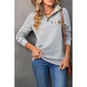 Azura Exchange Quilted Plaid Elbow Patch Sweatshirt - 2XL