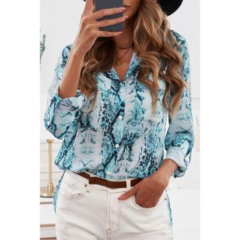 Azura Exchange Snake Print Shirt with Pockets - 2XL