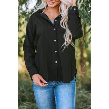 Azura Exchange Buttoned Pocket Long Sleeve Shirt - M