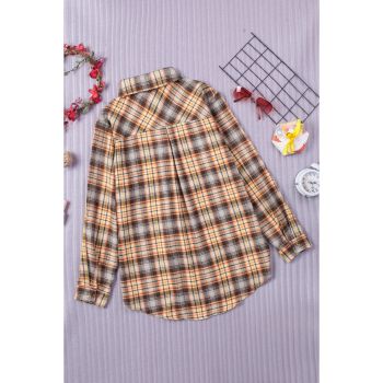 Azura Exchange Plaid Print Buttoned Shirt - S