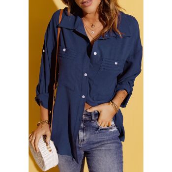 Azura Exchange Pocket Long Sleeve Button-up Shirt - 2XL