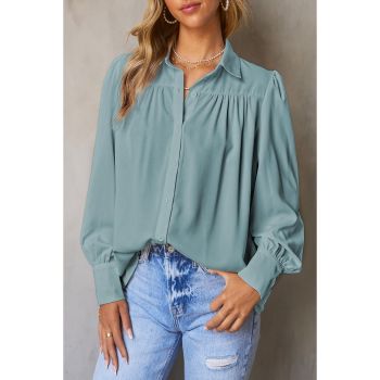 Azura Exchange Button Up Puff Sleeve Blouse - 2XL