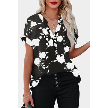 Azura Exchange Printed Short Sleeve Blouse - S