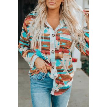 Azura Exchange Multicolor Aztec Print Long Sleeve Shirt - 2XL