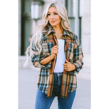 Azura Exchange Color Block Plaid Shirt with Buttoned Details - 2XL