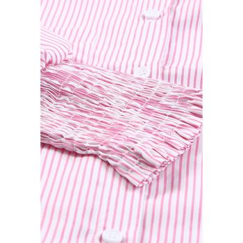 Azura Exchange Striped Boyfriend Shirt with Pocket - M