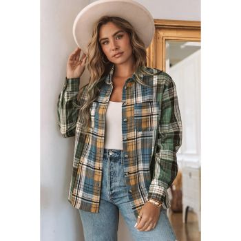 Azura Exchange Button Up Plaid Shacket - L