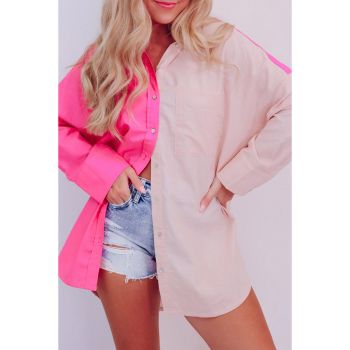 Azura Exchange Oversized Color Block Patchwork Shirt - L