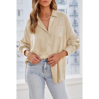 Azura Exchange Buttoned High Low Loose Shirt - L