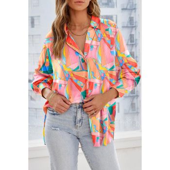 Azura Exchange Abstract Geometric Print Oversized Shirt - L