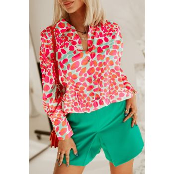 Azura Exchange Abstract Print Long Sleeve Buttoned Shirt - L