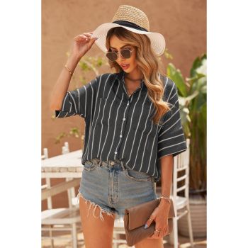 Azura Exchange Striped Shirt with Pockets - 2XL