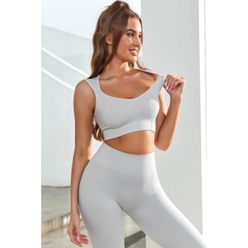 Azura Exchange Ribbed Sleeveless Gym Top with Joint Straps - S