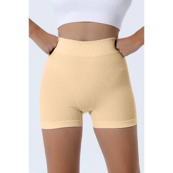 Azura Exchange Textured Butt Lifting High Waist Yoga Shorts - L