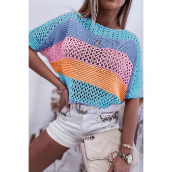 Azura Exchange Colorblock Striped Knitted Top - L