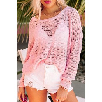 Azura Exchange Eyelet Knit Long Sleeve Top - L