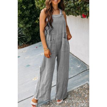 Azura Exchange Textured Wide Leg Overall with Pockets - L