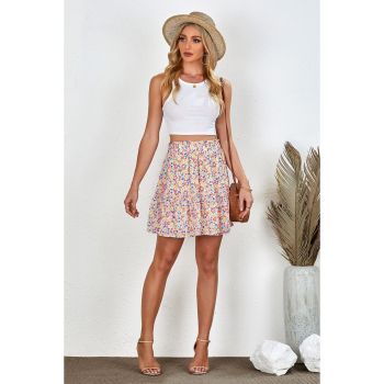 Azura Exchange Print Elastic Waist Skirt - L