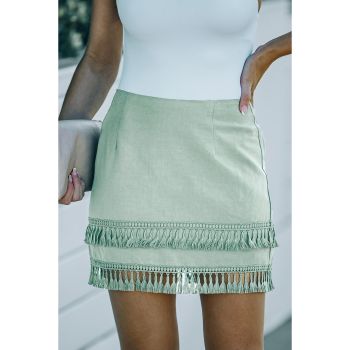 Azura Exchange Tassel Zip-up High Waist Mini Skirt - L