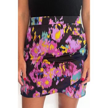 Azura Exchange Abstract Print Wrap Hem Mini Skirt - M