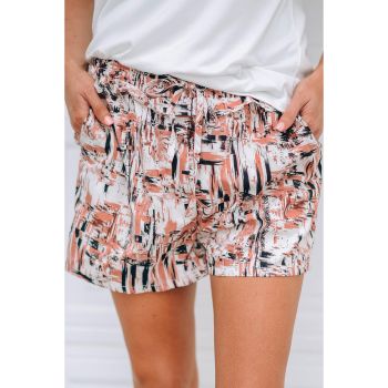 Azura Exchange Dazzling Print Ruffle Trim Drawstring Shorts - M