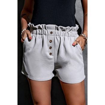 Azura Exchange Linen Mix Paper Bag Shorts - L