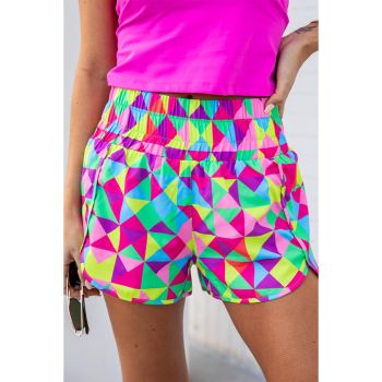 Azura Exchange Geometric High Waisted Athletic Shorts - L