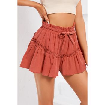 Azura Exchange Belted Frill Trim Casual Shorts - XL