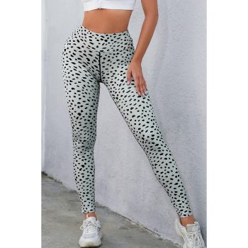 Azura Exchange Dalmatian Spots Printed Stretchy High Waist Leggings - L